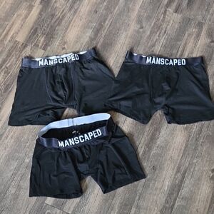 3 Bundle of Manscaped Medium Boxer Briefs VGUC Black